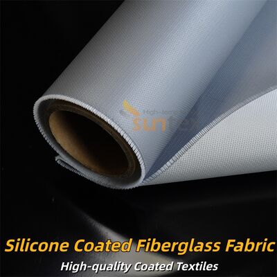 Fire Retardant Silicone Coated Fiberglass Fabric Double Sided Grey Color Curtain Fabric for Industrial Thermal Insulation and Safety