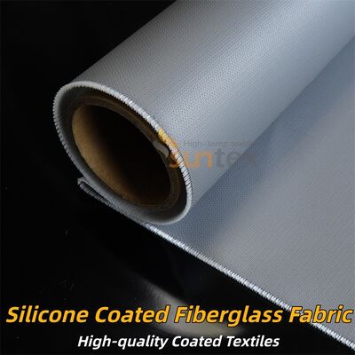 Fire Retardant Silicone Coated Fiberglass Fabric Grey Double Sided Glass Fabric Suitable for Thermal Insulation and Flame Resistant Curtains