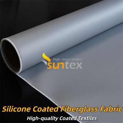 High Temperature Resistant Double Sided Grey Silicone Coated Fiberglass Fabric for Fire Retardant Industrial Curtains