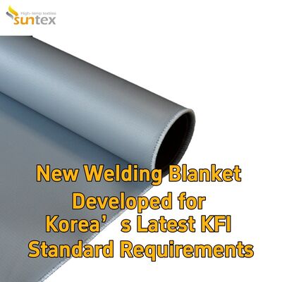 Suntex KFI Certified Grey Silicone Fiberglass Welding Blanket for Korea Market