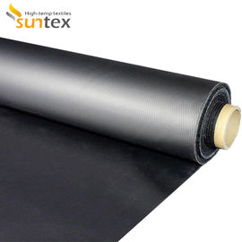 Neoprene Rubber Black Coated Fiberglass Fabric  0.45 mm Thickness