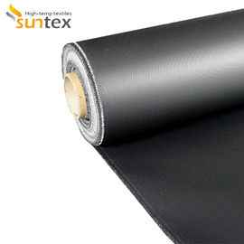 Neoprene Rubber Black Coated Fiberglass Fabric  0.45 mm Thickness