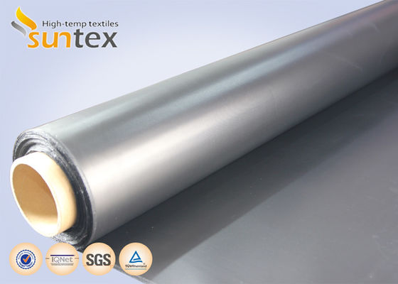 Neoprene Rubber Black Coated Fiberglass Fabric  0.45 mm Thickness