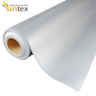 Heat Shield & Fire Retardant Fabric: 32 Oz Grey Silicone-Coated Glass Fiber