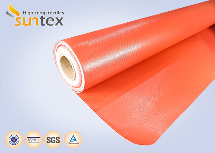 Red Silicone Coated Fiberglass Fabric Fire Barrier Fabric For Heat