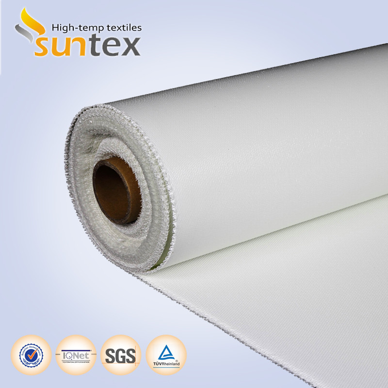 0.85mm White Silicone Coated Fabric For Fire Curtain System E 120 Fire ...