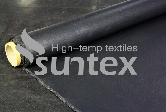 Good resistan Neoprene Black Fiberglass Fabric Chemical Resistant Fabric For Flexible Duct Connector