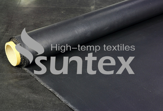 Good weather resistance Stress Relief Vibration Black Neoprene Coated Fiberglass Fabric For Expansion Joint