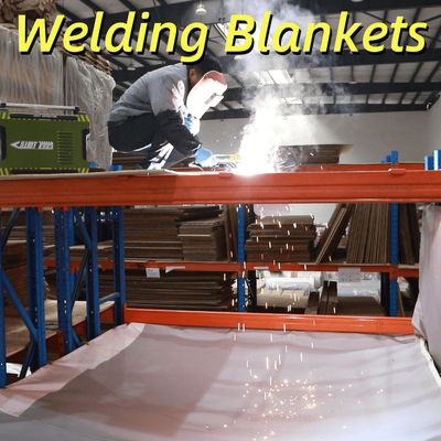 Factory Direct 800℃ Anti Spatter Welding Blanket Various Sizes Easy Hanging Fiberglass Fabric for Warehouses