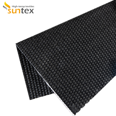 Heavy Duty Welding Protection Blanket High Temperature Fiberglass Fabric 1400g Graphite Coated Fire Proof Fabric