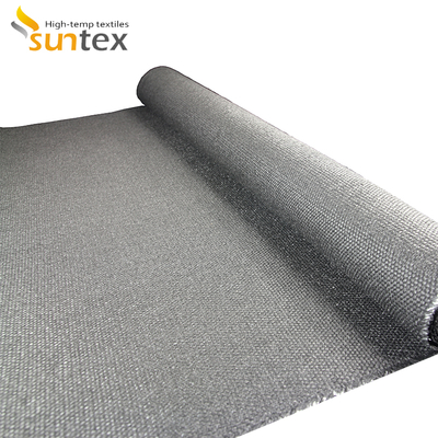 Heavy Duty Welding Protection Blanket High Temperature Fiberglass Fabric 1400g Graphite Coated Fire Proof Fabric