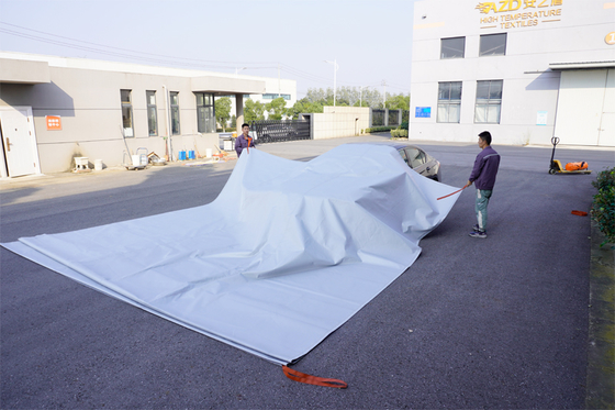 EV Car Fire Blanket Gray 550℃ Heat Resistant for Lithium Battery Fires