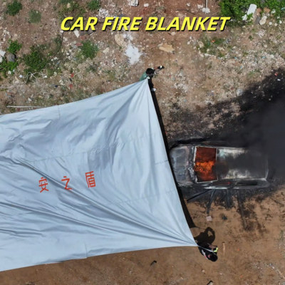 EV Car Fire Blanket Flame Retardant 550℃/1000℃ Resistant Gray