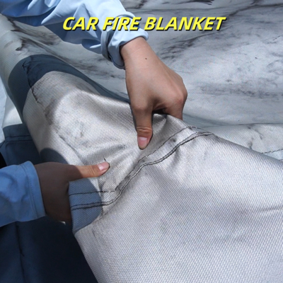Gray EV Car Fire Blanket Heat Resistant 550℃ to 1000℃