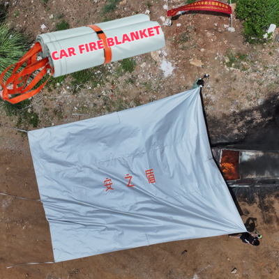 EV Fire Blanket Gray 550℃ Thermal Resistance for Lithium Battery Fires