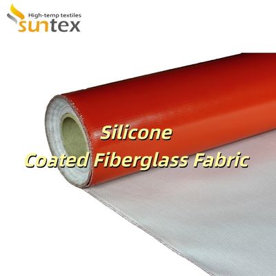 Grey Color Silicone Coated Fiberglass Fabric with Custom Width and Roll Length Options for Fire-Resistant Insulation