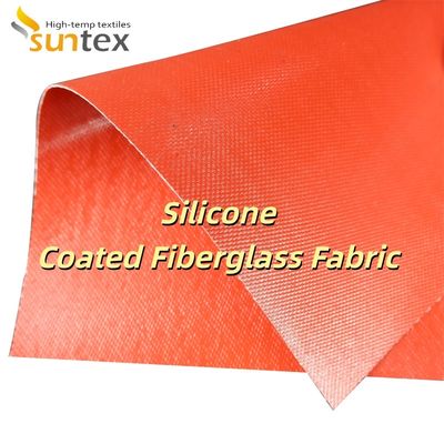 Flame Retardant Silicone Coated Fiberglass Fabric with Temperature Resistance -50°C to 500°C and 400 g/sqm Weight