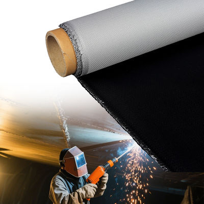 PU Coated Fiberglass Fabric with 1m to 1.55m Width in Blue/Black Twill Weave for High-Temperature Applications