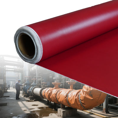 Fireproof Silicone Coated Fiberglass Fabric with Temperature Resistance -50C to 500C 400 g/sqm Weight and 0.3 mm Thickness