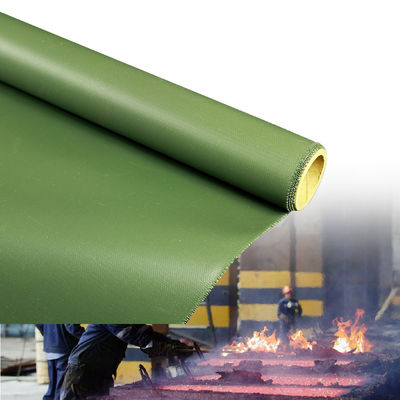 Fire Resistant Barrier Silicone Coated Fiberglass Fabric with Temperature Resistance -50°C to 500°C 400 g/sqm Weight and 0.3 mm Thickness