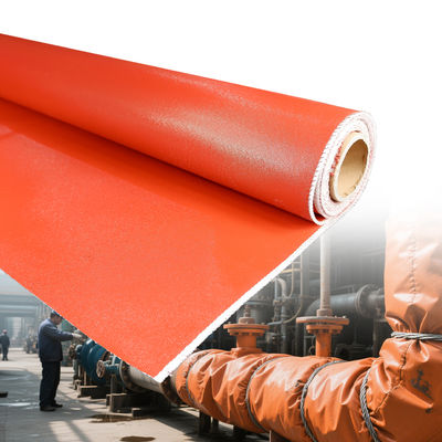 Fire Resistant Barrier Silicone Coated Fiberglass Fabric with Temperature Resistance -50°C to 500°C 400 g/sqm Weight and 0.3 mm Thickness