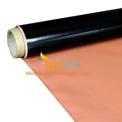 Weatherproof Water Repellent Silicone Coated Fiberglass Fabric with 50 m / 100 m Roll Length for High Temperature Thermal Insulation