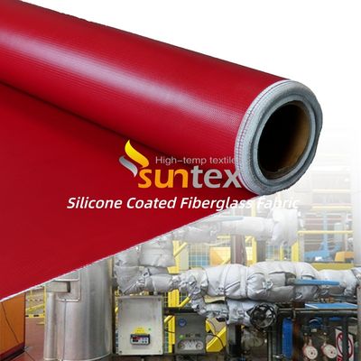 Double Sided Silicone Coated Fiberglass Fabric Heat Resistant (-50°C to 500°C) 0.3 mm Thickness 400 g/sqm Weight