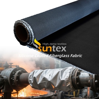 Double-Sided Silicone Coated Fiberglass Fabric with 50 m / 100 m Roll Length and Water Repellent Properties for High-Temperature Applications