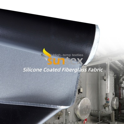 Double Sided Alkali Free Silicone Coated Fiberglass Fabric with 50 m / 100 m Roll Length for Fireproof Insulation