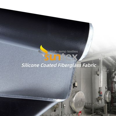 Double Sided Silicone Coated Fiberglass Fabric Heat Resistant (-50°C to 500°C) 0.3 mm Thickness 400 g/sqm Weight