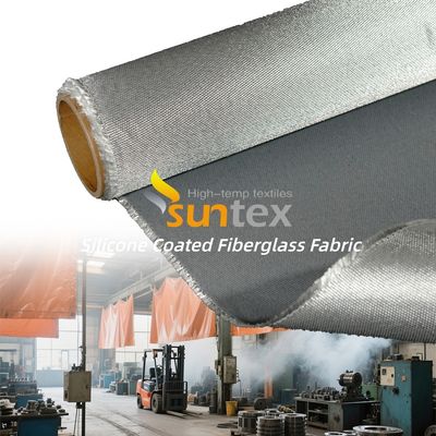 Alkali Free Grey Weatherproof Silicone Coated Fiberglass Fabric for Thermal Insulation and Fire Retardant Applications