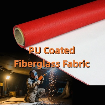 Chemical Resistant PU Coated Fiberglass Fabric 460 g/sqm 0.41 mm Industrial Fiberglass Fabric