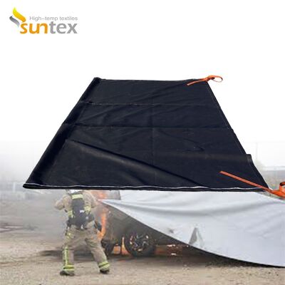 EV Car Fire Blanket with 550℃/1000℃ Thermal Resistance for Oxygen Deprivation and Gray Color Protection