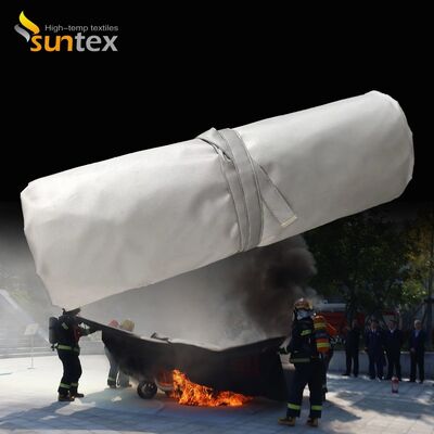 Heavy-Duty EV Fire Blanket with 550℃/1000℃ Thermal Resistance for Oxygen Deprivation in Gray Color