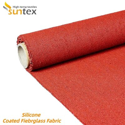 Wholesale 850g/m2 Fireproof High Temperature Resistance Silicone Coated Fiberglass Fabric High Silica Fiberglass Cloth