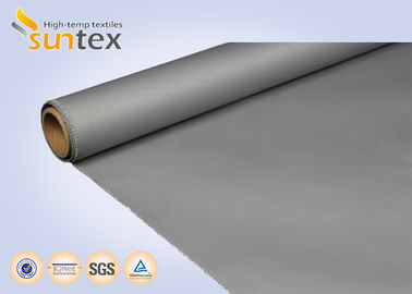 0.4mm Grey Polyurethane Fiberglass Cloth 60min Fire Protective Fabrics Used For Fire And Smoke Curtains