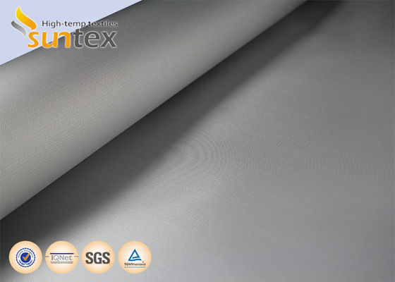60min Fire Resistant Grey Fiberglass Cloth 0.4mm, PU Coated for Fire and Smoke Curtains