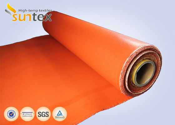 1000°C Heat Resistant Fire Curtain Fabric with Double Sided Silicone Coated and Alkali Free Fiberglass Fabric
