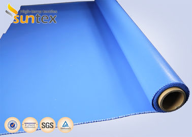 Blue Silicone Coated Fiberglass Fabric For Heat Insulation Jackets & Covers