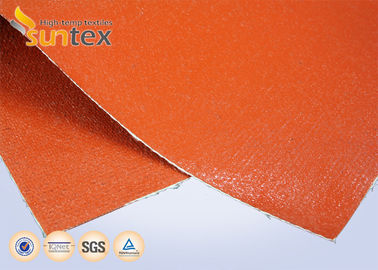 1000℃ 0.75mm High Temperature Resistant Red Silicone Coated Silica Fabric For Fire Curtains