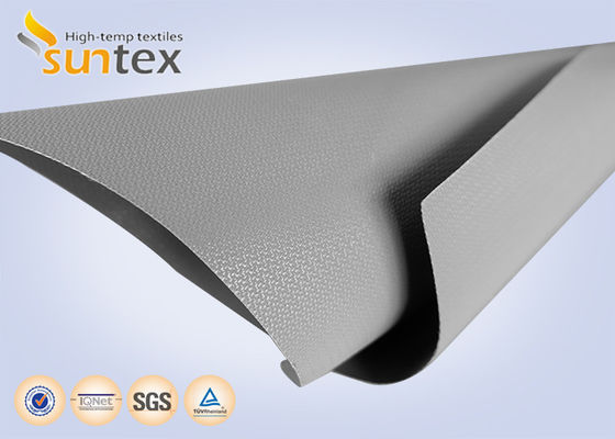 Durable PTFE Coated Fiberglass Fabric with 550℃ Temperature Resistance, Silver Grey Color, and 4H Satin Weave for Fire Safety Applications