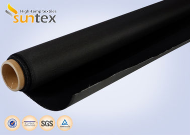 Flexible Fabric Expansion Joint Cloth / Black Fiberglass Fabric PU Coated M0 Fire Retardant