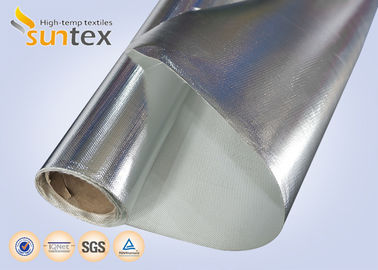 0.4mm Aluminum Foil Fabric Aluminized Fabric / Thermal Insulation Material Flame Retardant Fiberglass Cloth