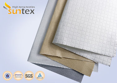 Grey Calcium Silicate Coated Glass Fibre Fabric Roll Fireproof Material Thermal Insulation