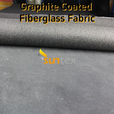 Graphite Coated Fiberglass Fabric with 750℃ Temperature Resistance 28.82oz/sqy Unit Weight and Black Plain Pattern for Welding Blanket