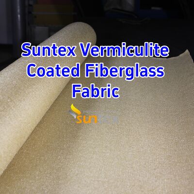 Vermiculite Coated Fiberglass Fabric with 750℃ Temperature Resistance and 1070gsm Heavy Weight for Excellent Abrasion Resistance