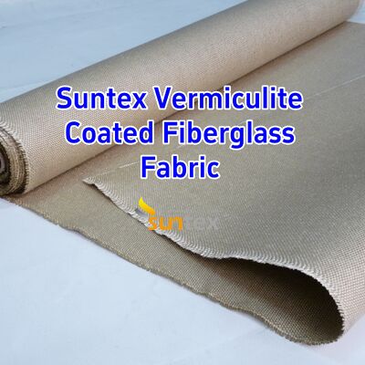750℃ Temperature Resistance 1070gsm Heavy Weight Vermiculite Coated Fiberglass Fabric with Excellent Abrasion Resistance