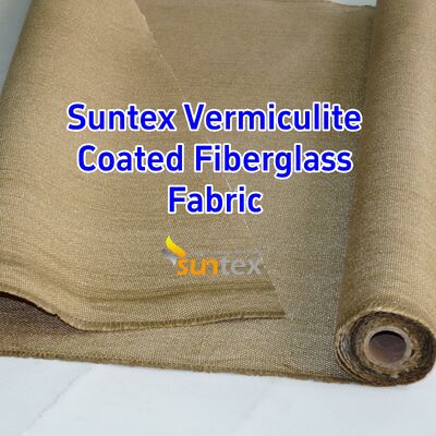 Double-Sided Vermiculite Coated High Temperature Fiberglass Cloth with 750℃ Resistance and 1070gsm Heavy Weight