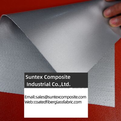 560g/sqm Weight 0.42mm Thickness Two Side Silicone Rubber Coated Fiberglass Fabric for Fireproof Applications