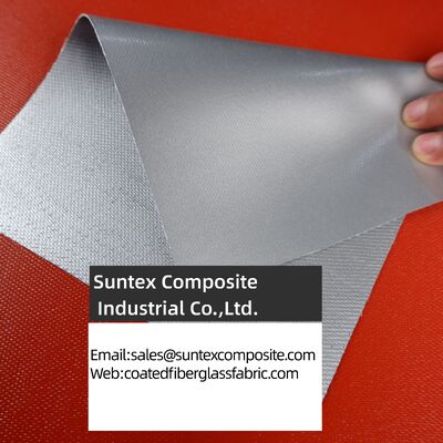 Fireproof Silicone Coated Fiberglass Fabric with 550°C Heat Resistance and Two Side Silicone Coating for Smoke Curtains